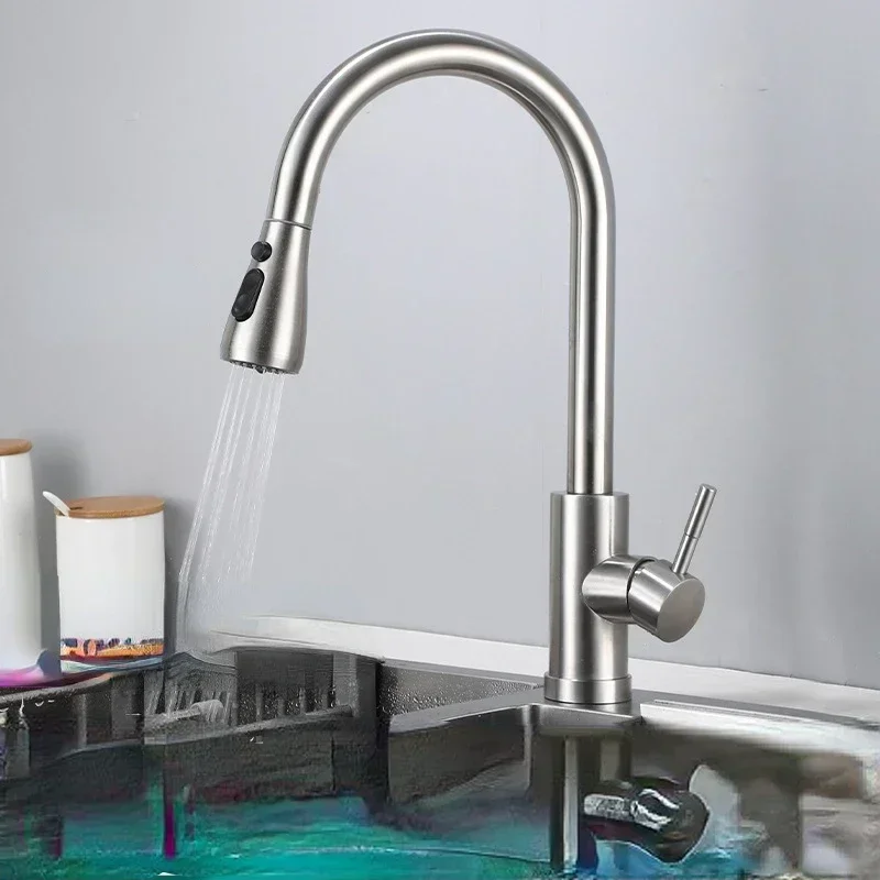 Commercial Kitchen Faucet - Tap Brushed Nickel Kitchen Faucet Single