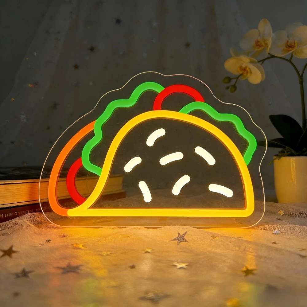 Commercial Kitchen Walls - Taco Neon Sign LED USB Dimmable