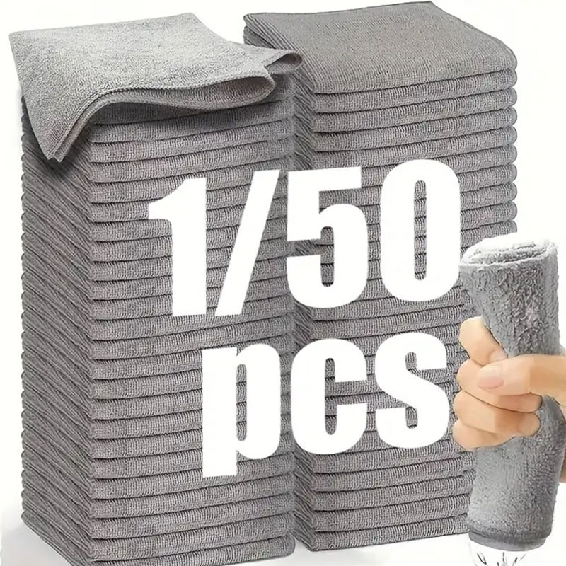 Commercial Kitchen Towels - 1/50pcs Microfiber Cleaning Cloth Absorbent Towel