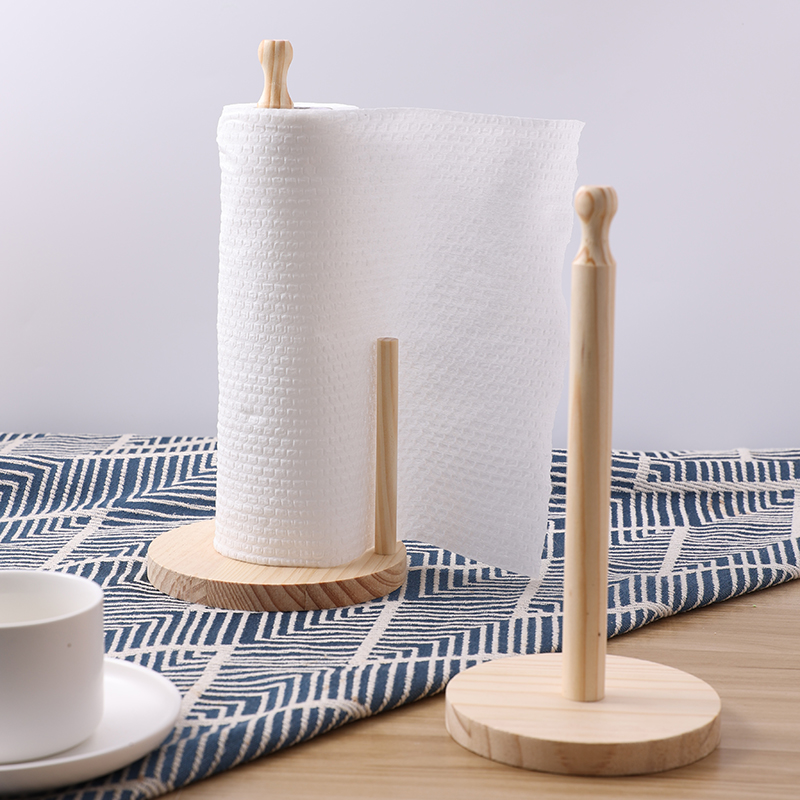 Commercial Kitchen Towels - 1pc Wooden Standing Paper Towel Holder