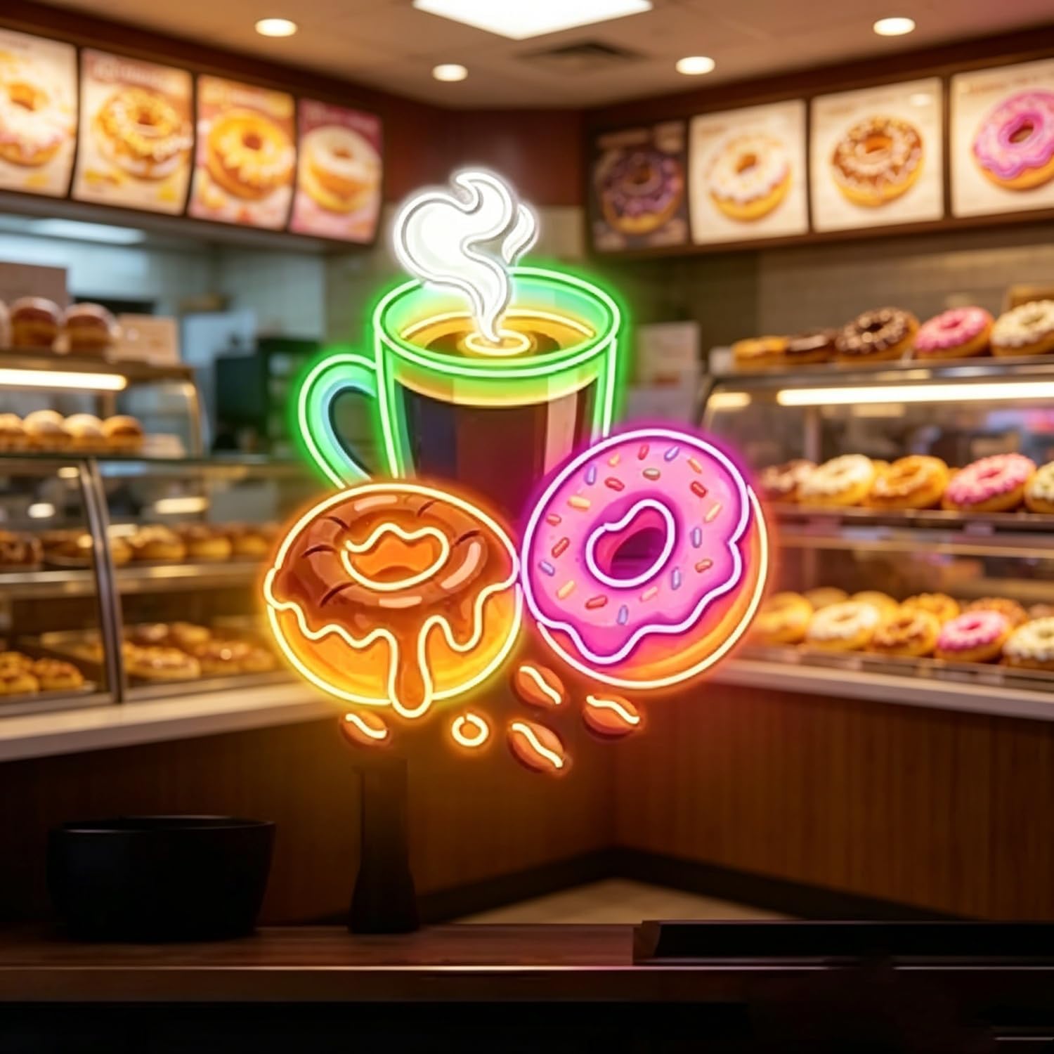 Donuts LED Neon Sign USB Power - Commercial Kitchen Walls ulasan dan harga