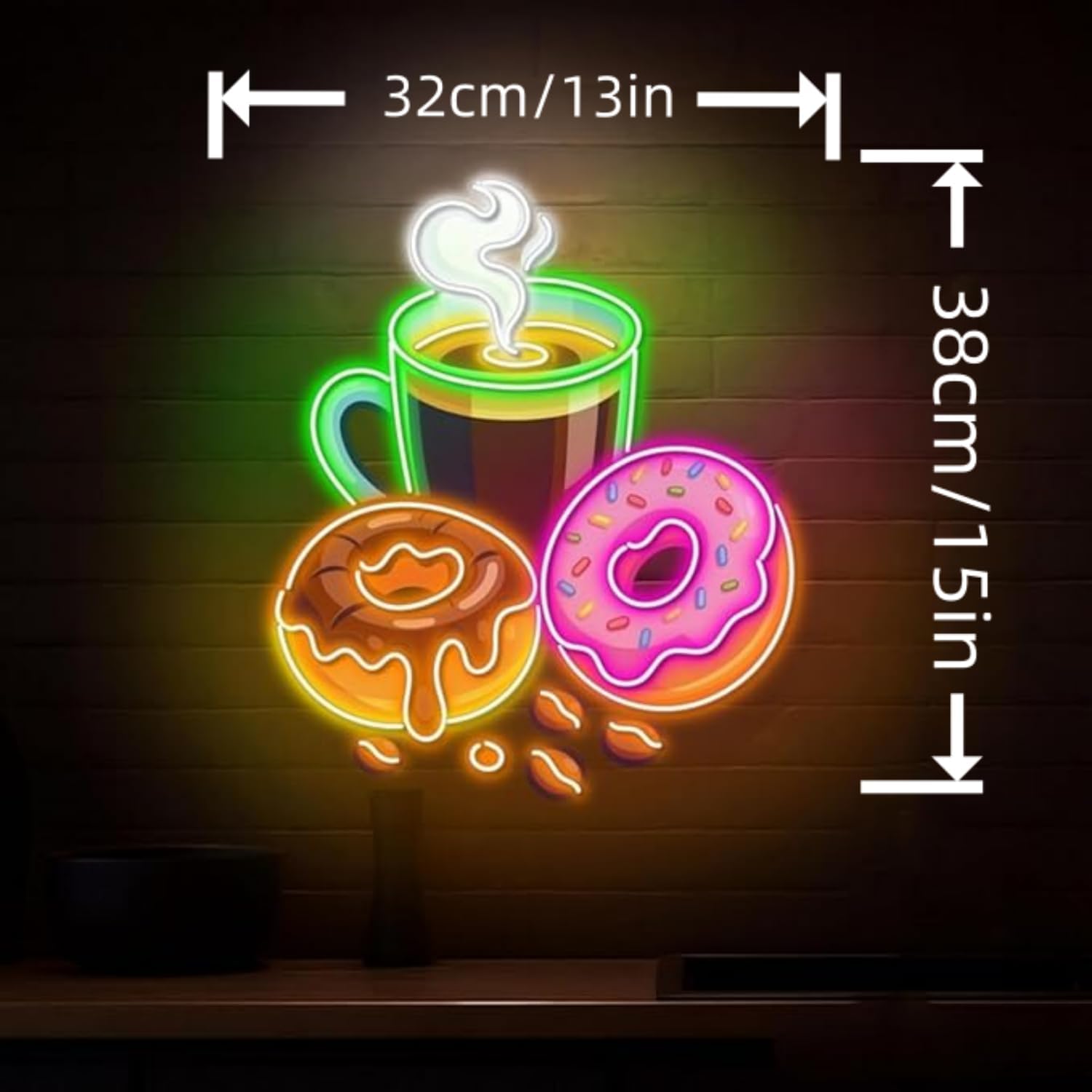 Donuts LED Neon Sign USB Power - Commercial Kitchen Walls ulasan dan harga