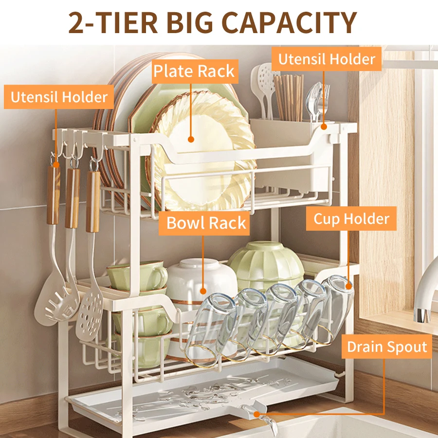 Modern Dish Rack, Kitchen Coun - Commercial Kitchen Organiser ulasan dan harga
