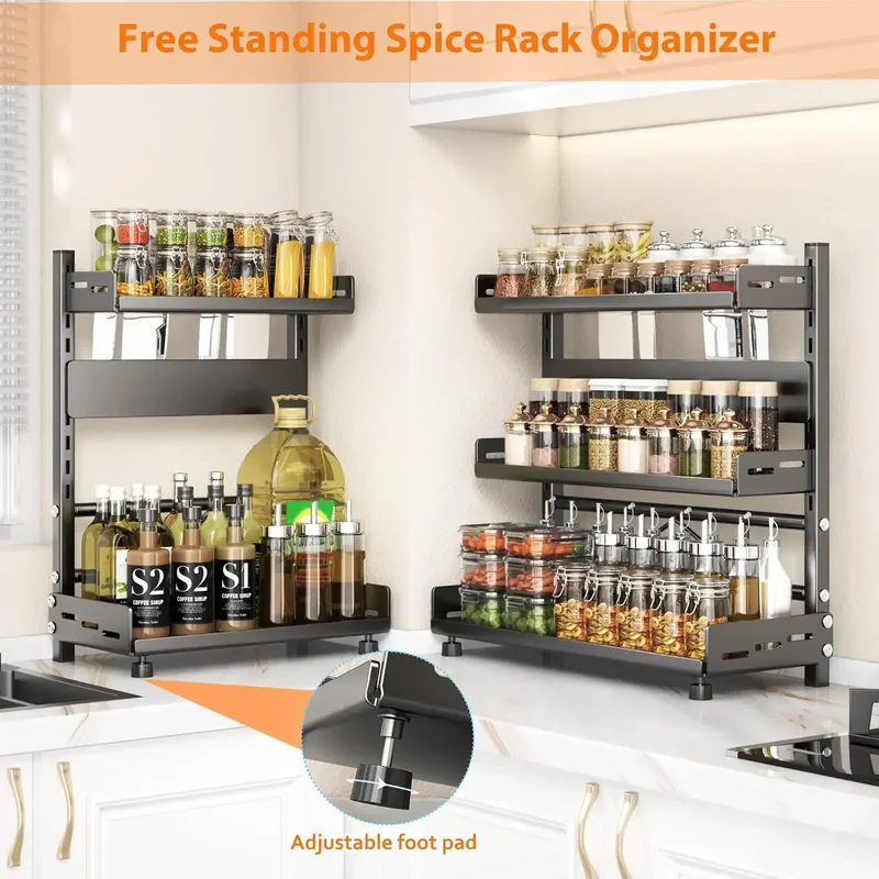 3 Tier Spice Storage Rack for  - Commercial Kitchen Organiser ulasan dan harga