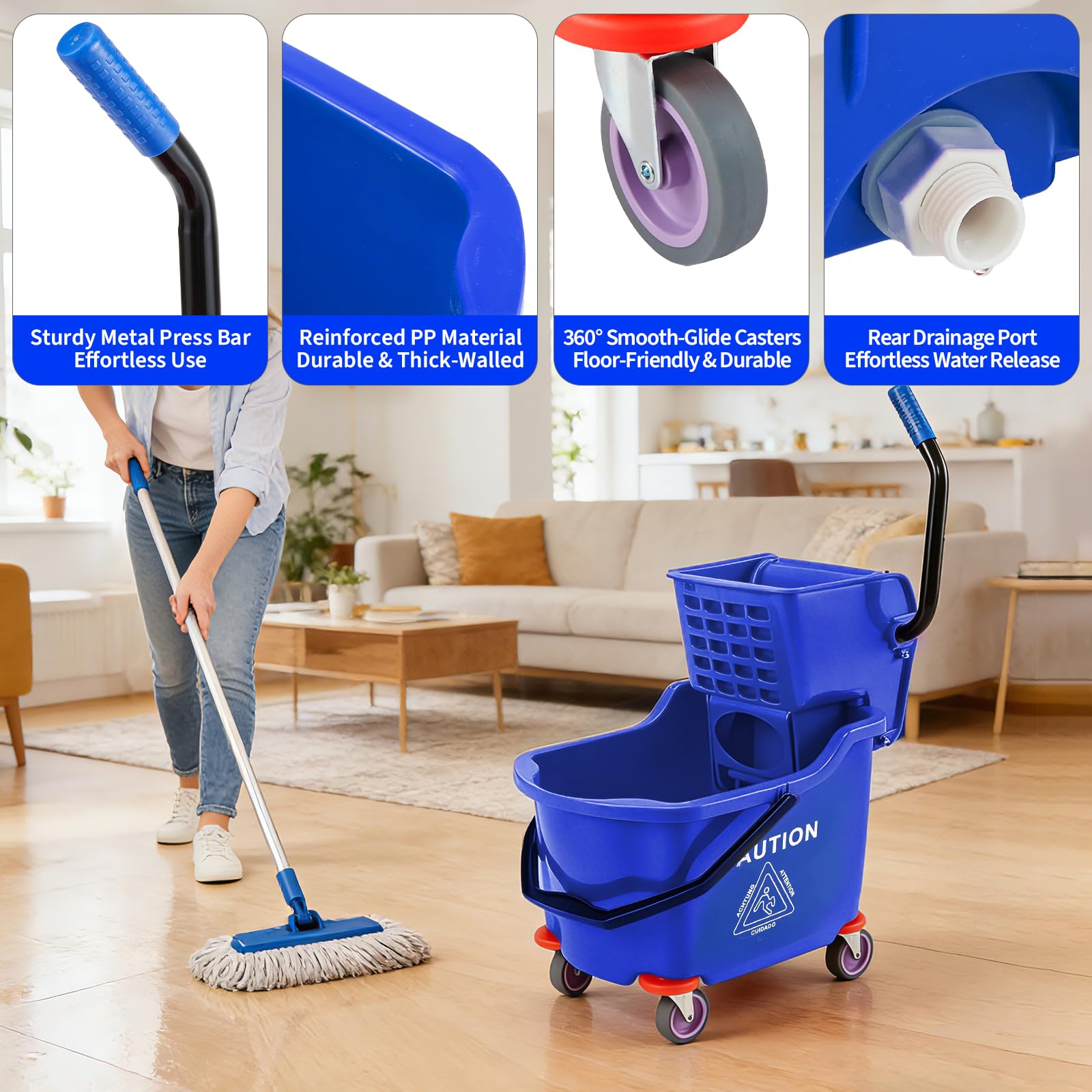 Commercial Mop Bucket with Sid - Commercial Kitchen Cleaning ulasan dan harga