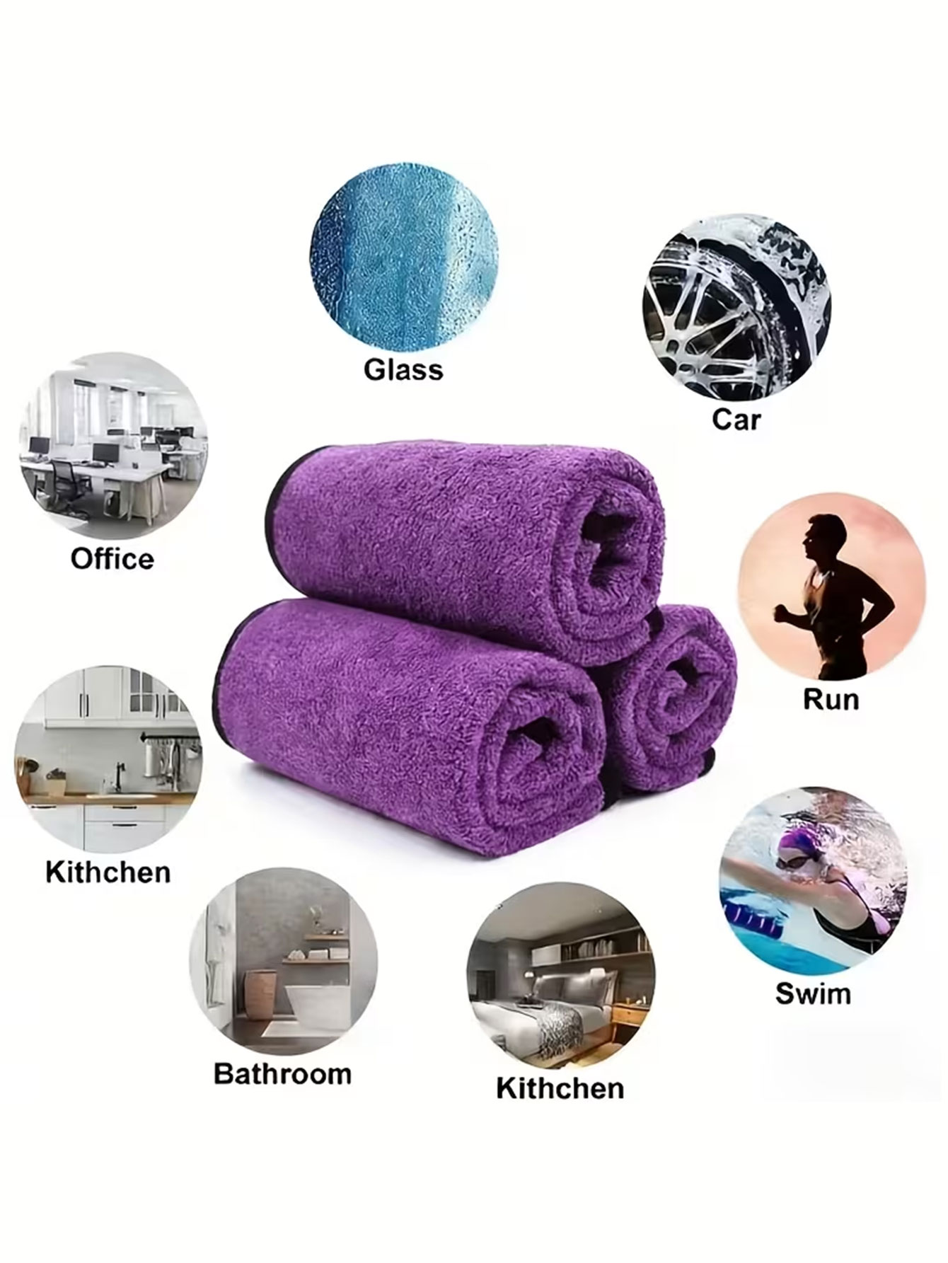 10-Pack Double-Sided Coral Vel - Commercial Kitchen Towels ulasan dan harga