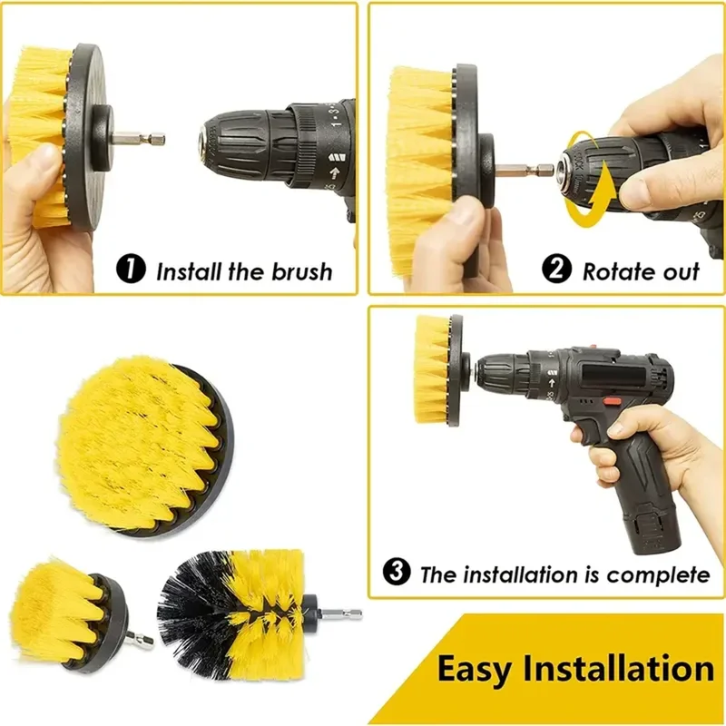 3 pcs/set drill brush set powe - Commercial Kitchen Cleaning ulasan dan harga