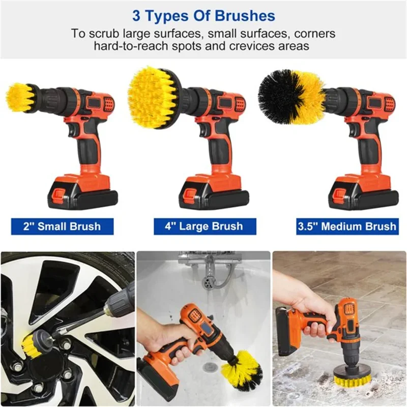 3 pcs/set drill brush set powe - Commercial Kitchen Cleaning ulasan dan harga