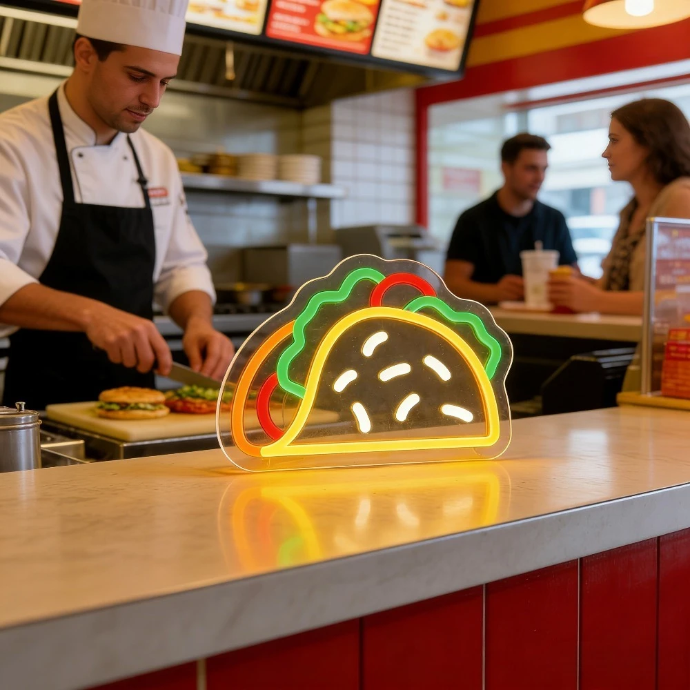Taco Neon Sign LED USB Dimmabl - Commercial Kitchen Walls ulasan dan harga