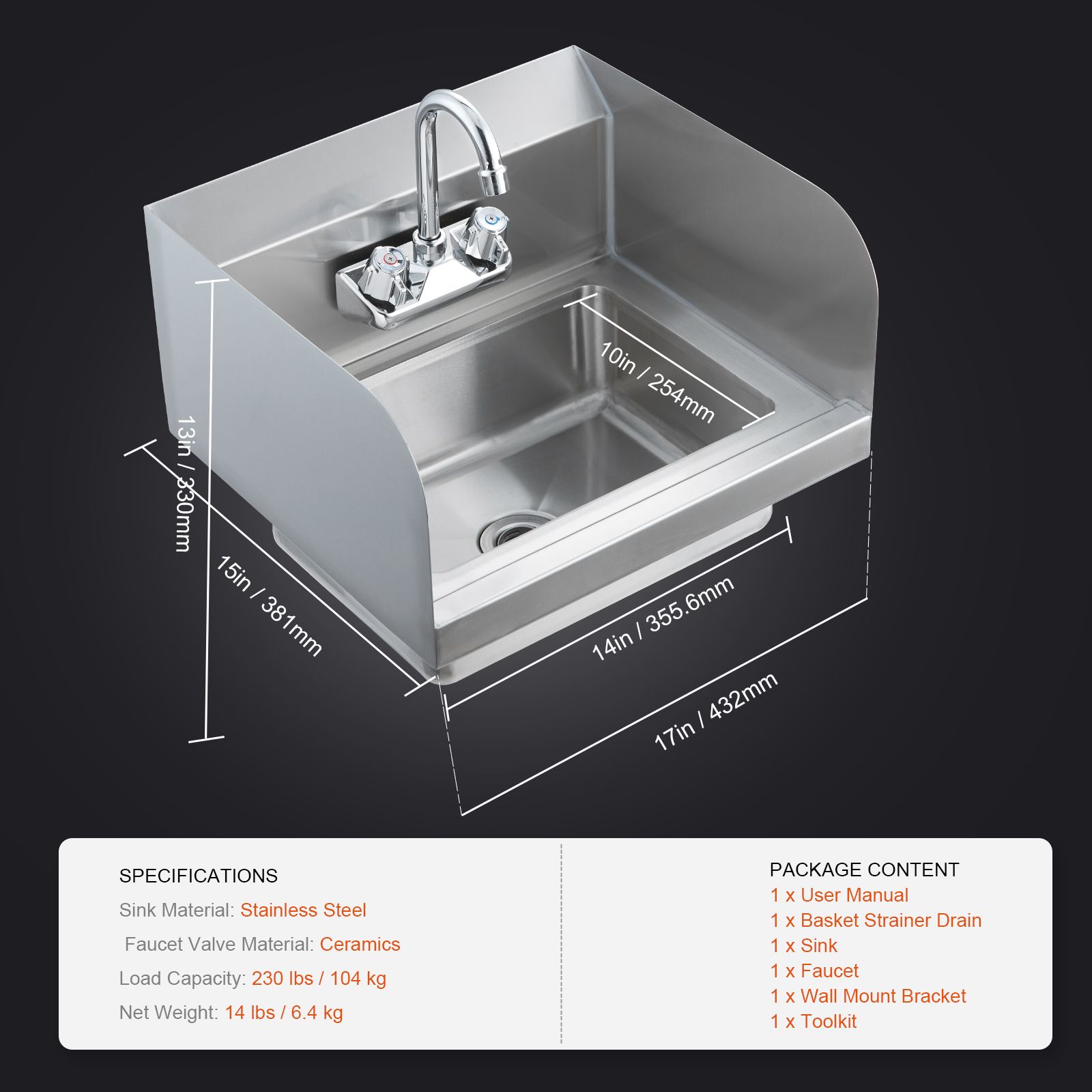 Commercial Hand Sink with Fauc - Commercial Kitchen Walls ulasan dan harga