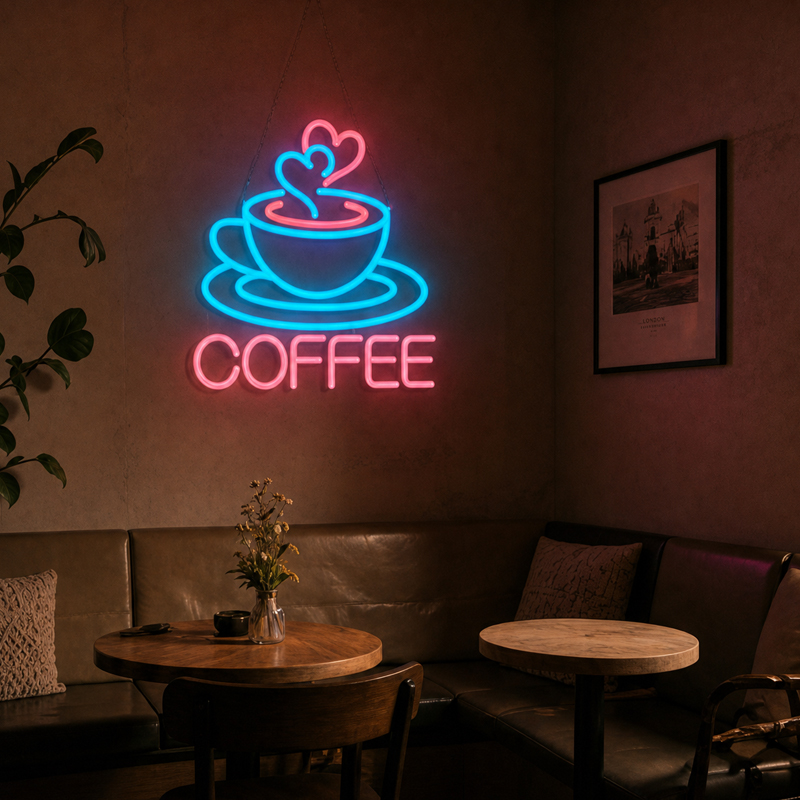Coffee Neon Sign LED Neon Ligh - Commercial Kitchen Walls ulasan dan harga