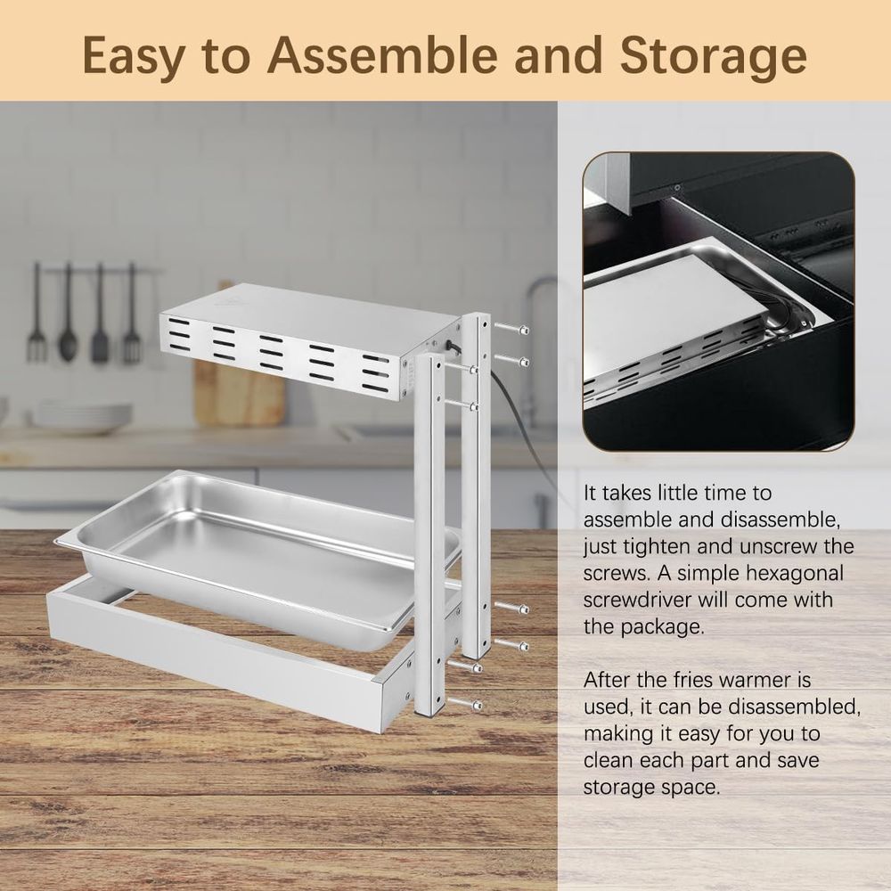 French Fry Warmer, Commercial  - Commercial Kitchen Cabinet ulasan dan harga