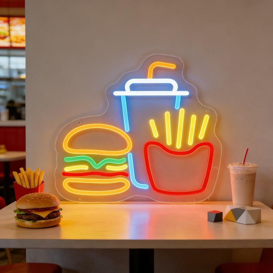 Burger Fries Drink Fast Food L - Commercial Kitchen Walls ulasan dan harga