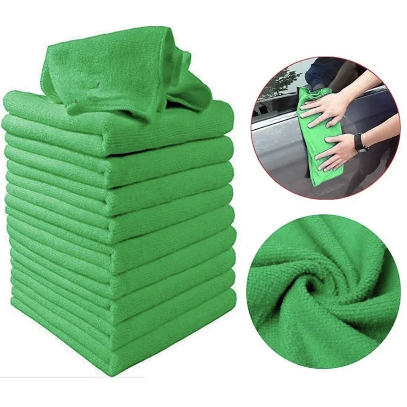 10pcs Green Soft Microfiber Cl - Commercial Kitchen Cleaning ulasan dan harga