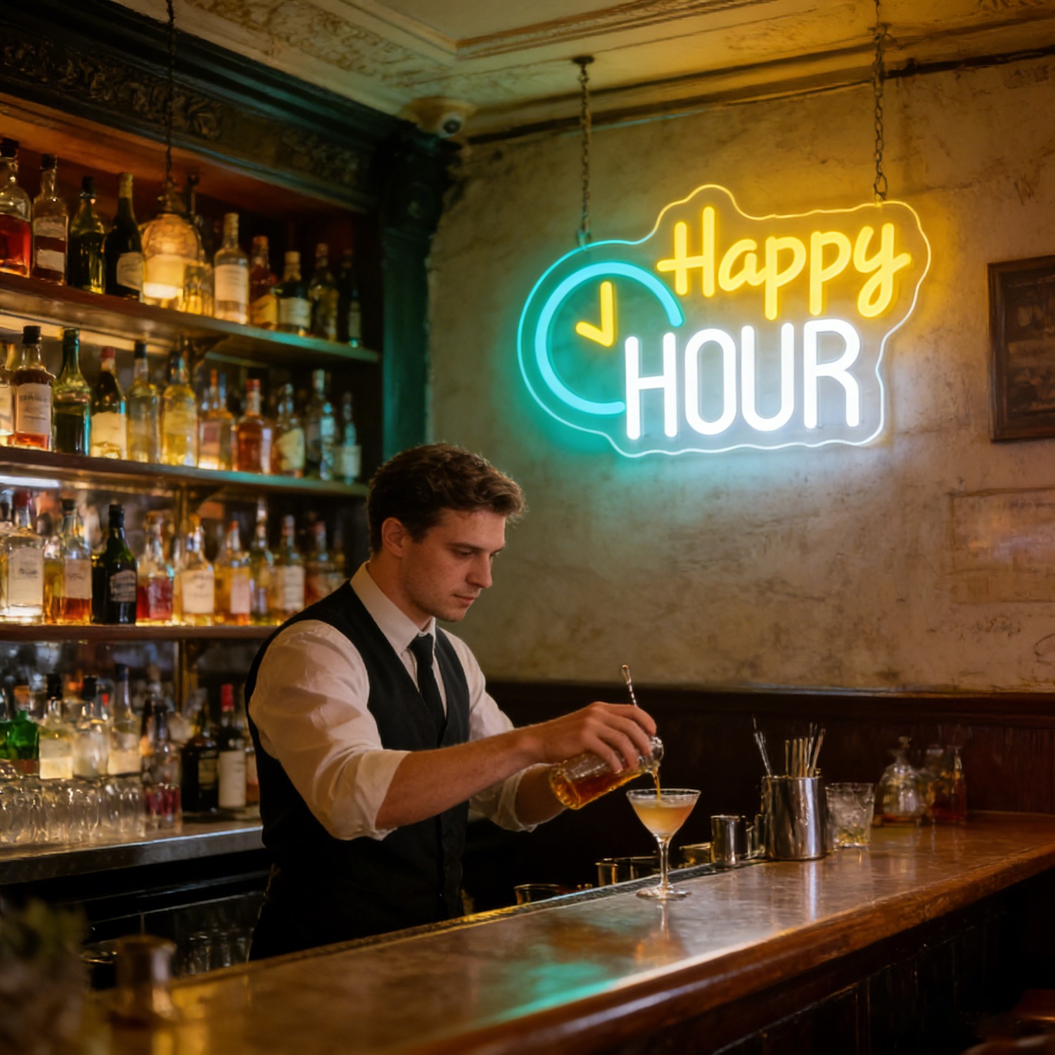 Happy HOUR Cloud Neon Sign wit - Commercial Kitchen Walls ulasan dan harga