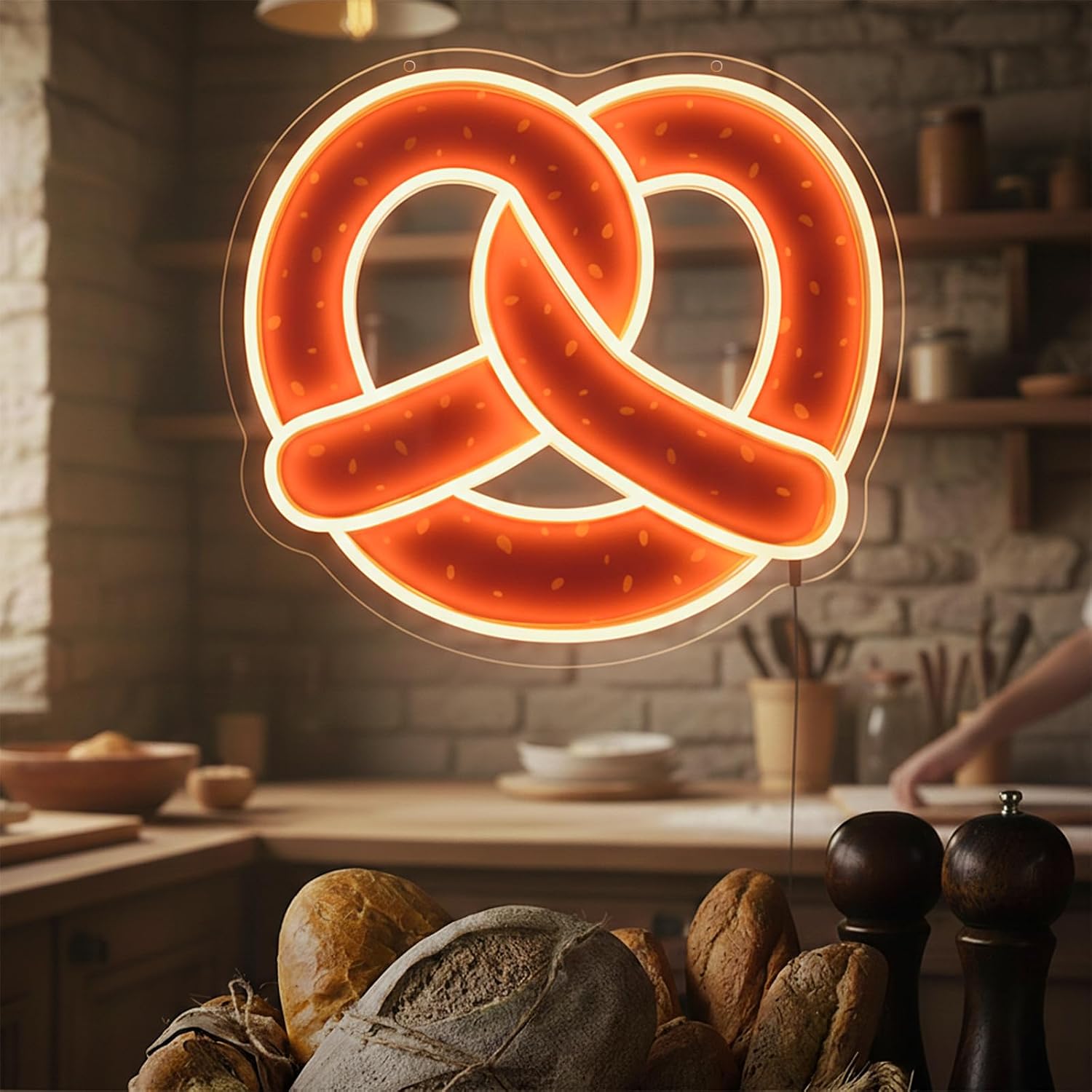 Pretzel Neon Sign USB Powered  - Commercial Kitchen Walls ulasan dan harga