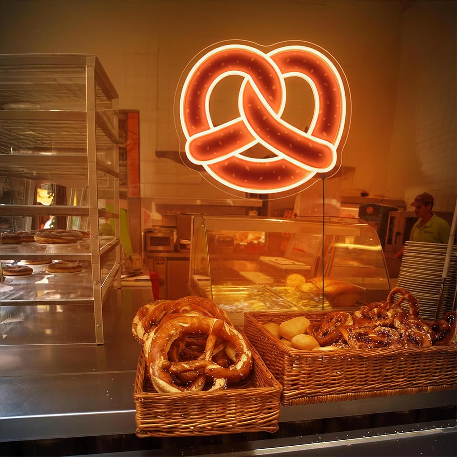 Pretzel Neon Sign USB Powered  - Commercial Kitchen Walls ulasan dan harga