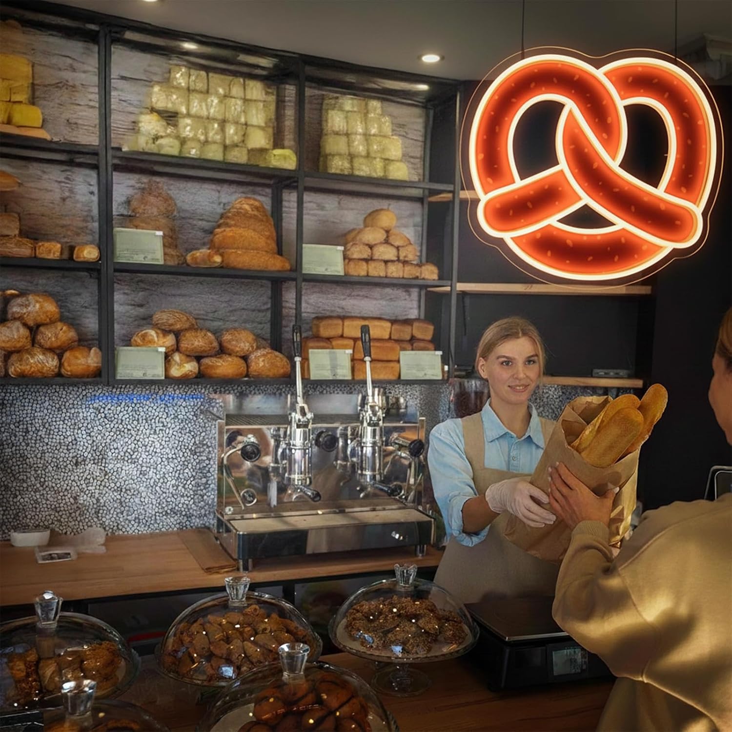 Pretzel Neon Sign USB Powered  - Commercial Kitchen Walls ulasan dan harga